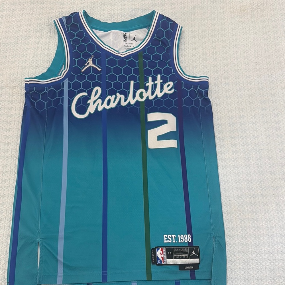 Charlotte Hornets Basketball Jersey Ball size medium Jordan city edition